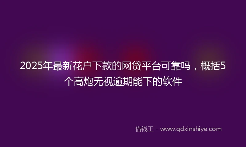 2025年最新花户下款的网贷平台可靠吗，概括5个高炮无视逾期能下的软件