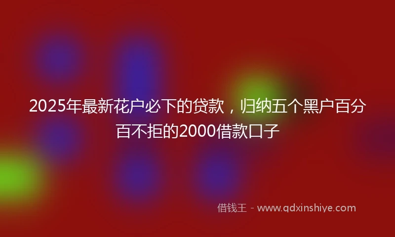 2025年最新花户必下的贷款,归纳五个黑户百分百不拒的2000借款口子