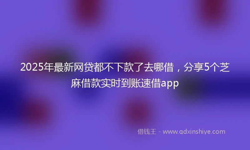 2025年最新网贷都不下款了去哪借，分享5个芝麻借款实时到账速借app