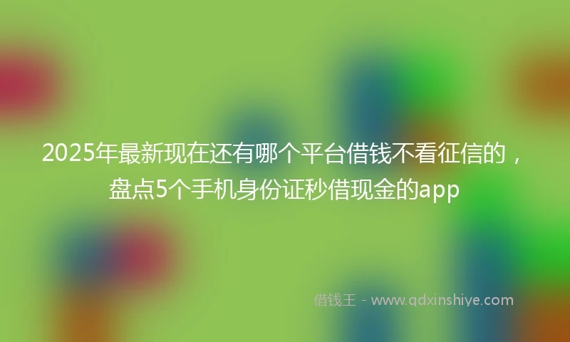 2025年最新现在还有哪个平台借钱不看征信的，盘点5个手机身份证秒借现金的app