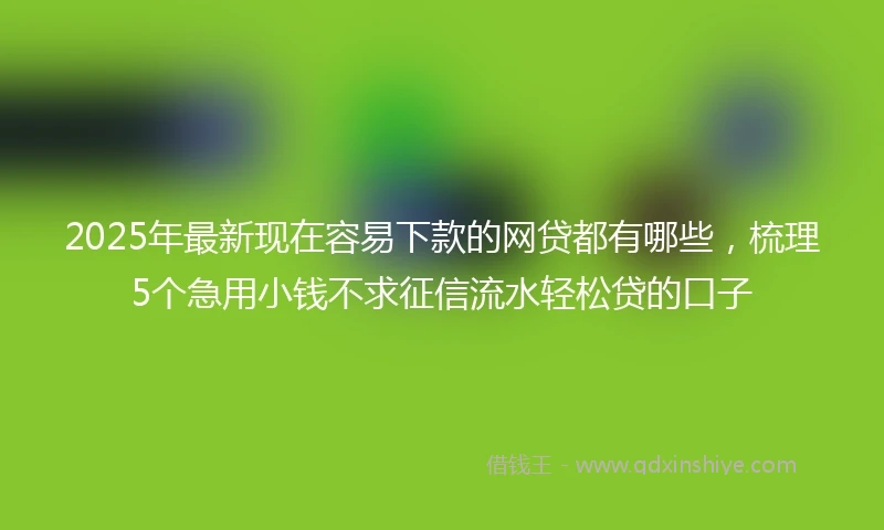 2025年最新现在容易下款的网贷都有哪些，梳理5个急用小钱不求征信流水轻松贷的口子