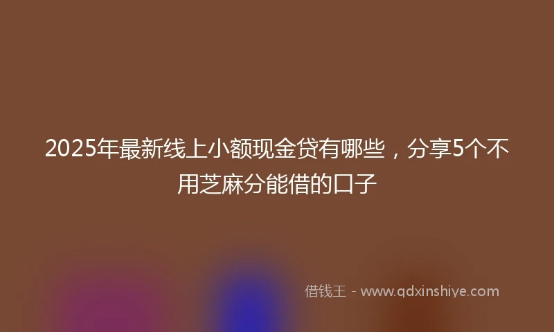 2025年最新线上小额现金贷有哪些，分享5个不用芝麻分能借的口子