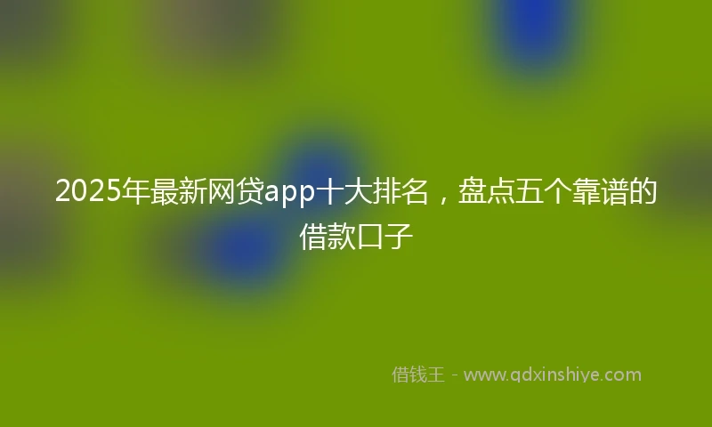 2025年最新网贷app十大排名，盘点五个靠谱的借款口子