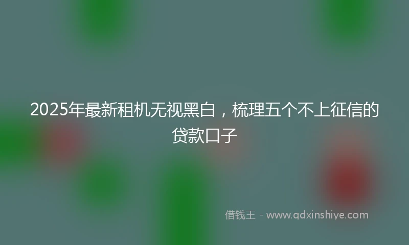 2025年最新租机无视黑白，梳理五个不上征信的贷款口子
