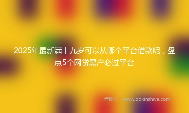 2025年最新满十九岁可以从哪个平台借款呢，盘点5个网贷黑户必过平台