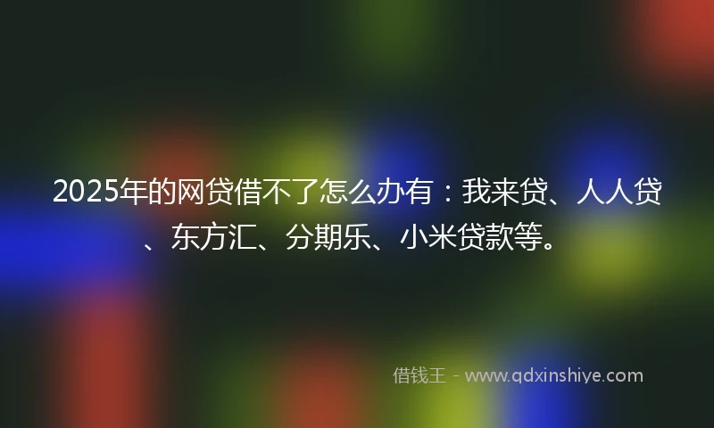 2025年的网贷借不了怎么办有：我来贷、人人贷、东方汇、分期乐、小米贷款等。