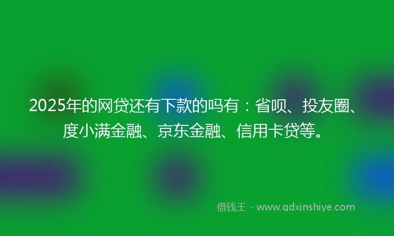 2025年的网贷还有下款的吗有：省呗、投友圈、度小满金融、京东金融、信用卡贷等。