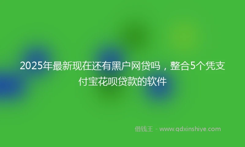 2025年最新现在还有黑户网贷吗，整合5个凭支付宝花呗贷款的软件