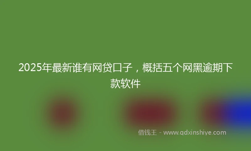2025年最新谁有网贷口子,概括五个网黑逾期下款软件