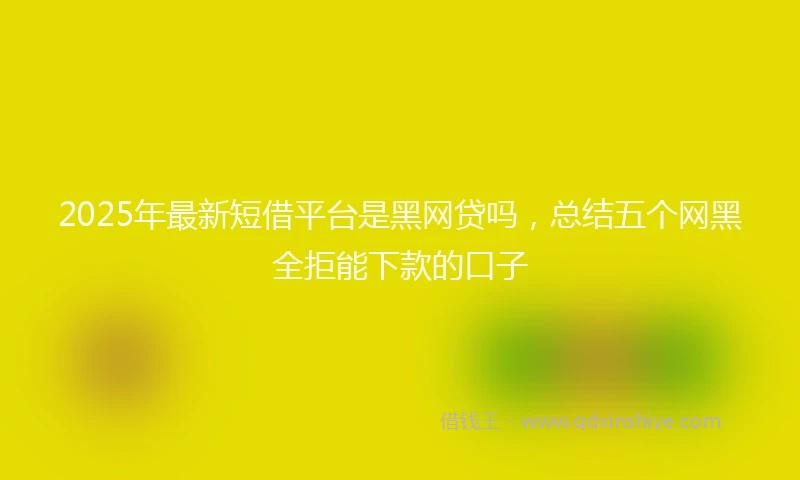 2025年最新短借平台是黑网贷吗，总结五个网黑全拒能下款的口子