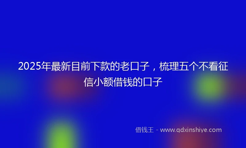 2025年最新目前下款的老口子，梳理五个不看征信小额借钱的口子
