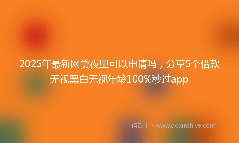 2025年最新网贷夜里可以申请吗，分享5个借款无视黑白无视年龄100%秒过app