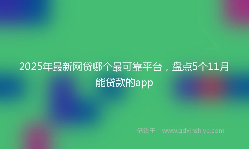 2025年最新网贷哪个最可靠平台，盘点5个11月能贷款的app