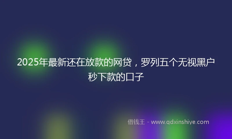 2025年最新还在放款的网贷，罗列五个无视黑户秒下款的口子