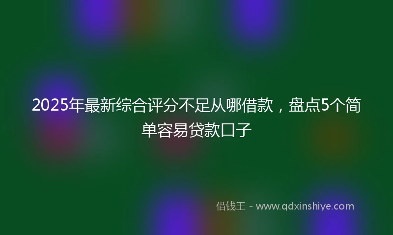 2025年最新综合评分不足从哪借款，盘点5个简单容易贷款口子