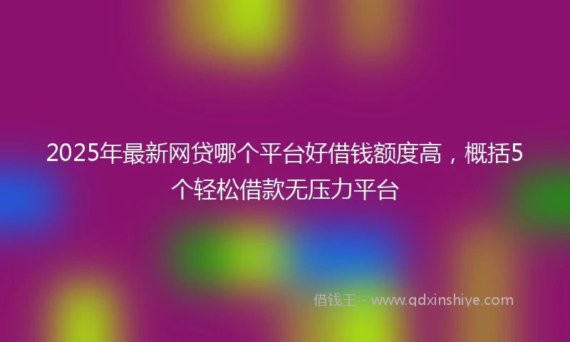 2025年最新网贷哪个平台好借钱额度高，概括5个轻松借款无压力平台