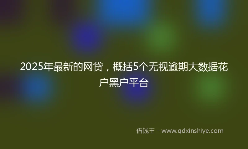 2025年最新的网贷，概括5个无视逾期大数据花户黑户平台