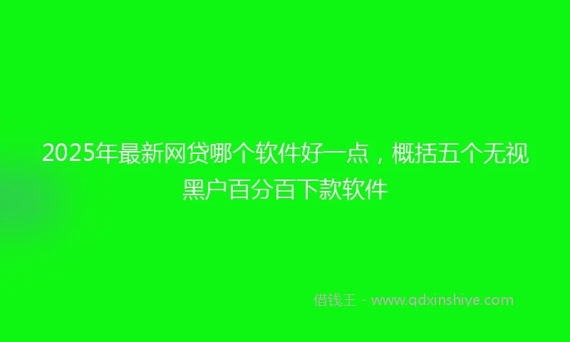 2025年最新网贷哪个软件好一点，概括五个无视黑户百分百下款软件
