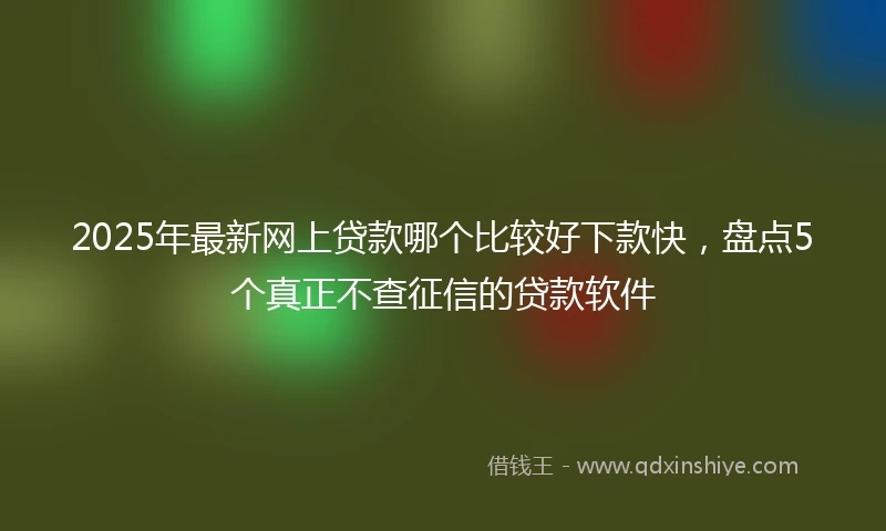 2025年最新网上贷款哪个比较好下款快，盘点5个真正不查征信的贷款软件
