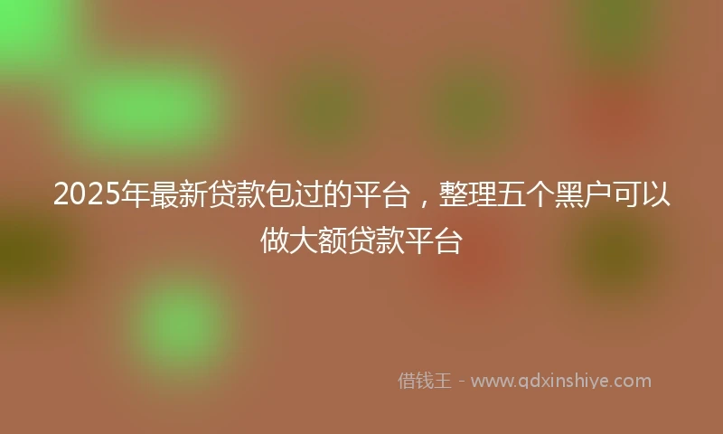 2025年最新贷款包过的平台,整理五个黑户可以做大额贷款平台