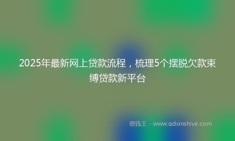 2025年最新网上贷款流程，梳理5个摆脱欠款束缚贷款新平台