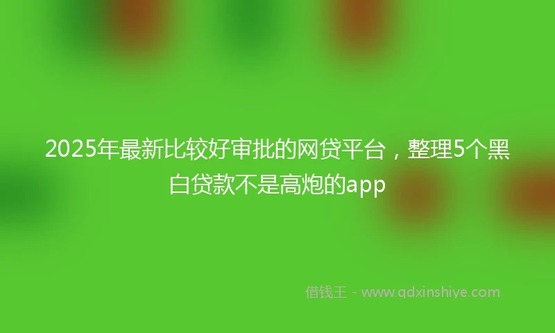2025年最新比较好审批的网贷平台，整理5个黑白贷款不是高炮的app