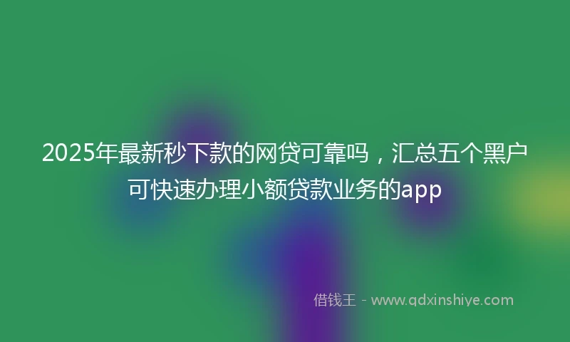 2025年最新秒下款的网贷可靠吗，汇总五个黑户可快速办理小额贷款业务的app