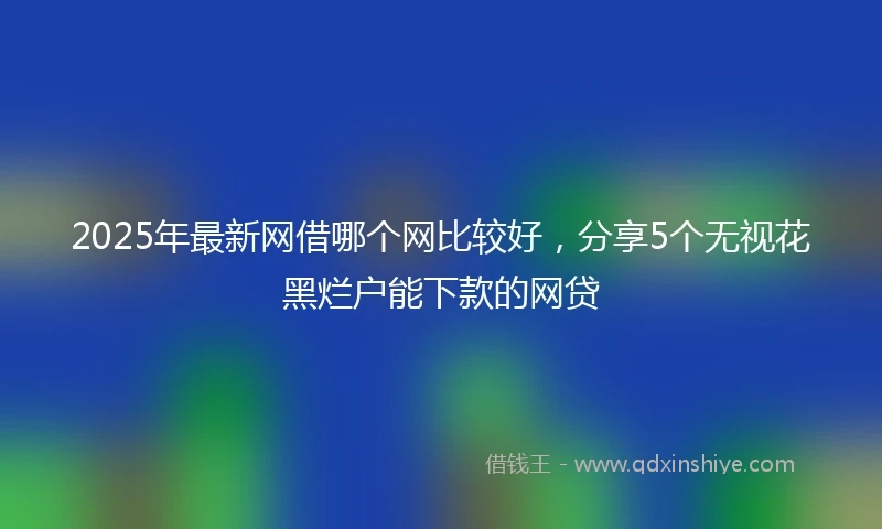 2025年最新网借哪个网比较好，分享5个无视花黑烂户能下款的网贷