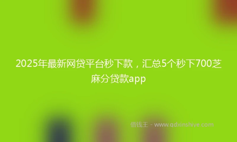 2025年最新网贷平台秒下款，汇总5个秒下700芝麻分贷款app