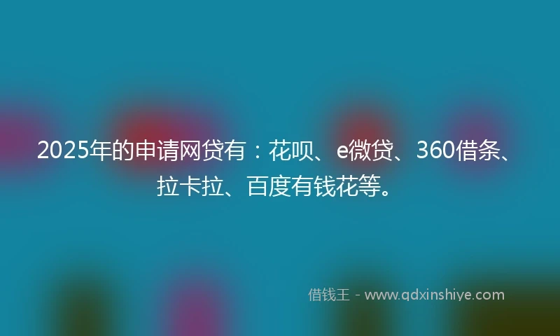 2025年的申请网贷有：花呗、e微贷、360借条、拉卡拉、百度有钱花等。