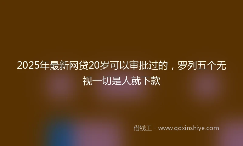 2025年最新网贷20岁可以审批过的，罗列五个无视一切是人就下款