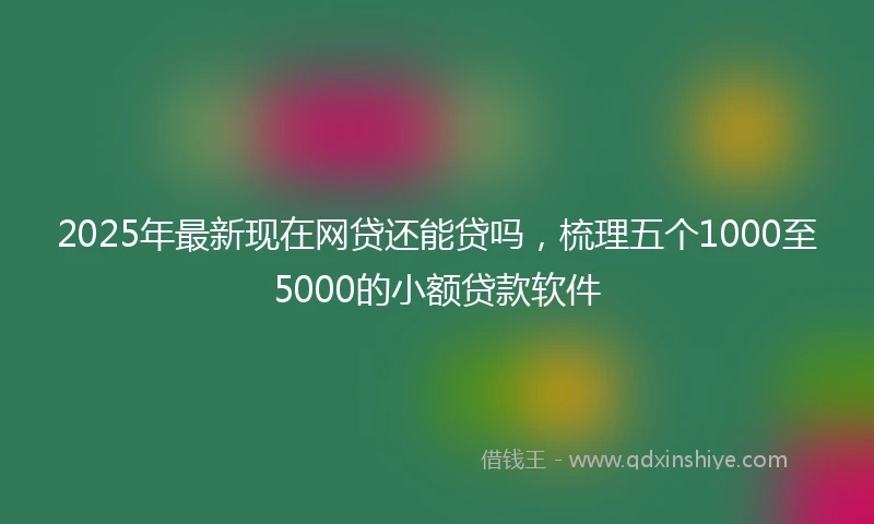 2025年最新现在网贷还能贷吗，梳理五个1000至5000的小额贷款软件