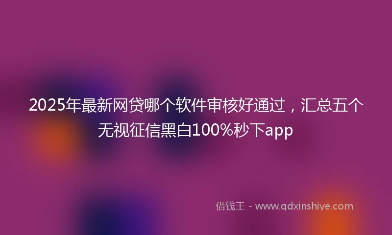 2025年最新网贷哪个软件审核好通过，汇总五个无视征信黑白100%秒下app