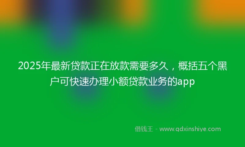 2025年最新贷款正在放款需要多久，概括五个黑户可快速办理小额贷款业务的app