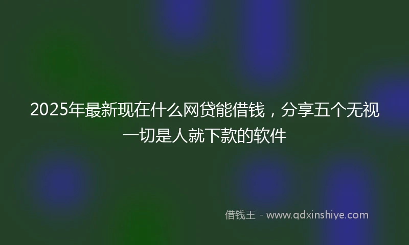 2025年最新现在什么网贷能借钱，分享五个无视一切是人就下款的软件