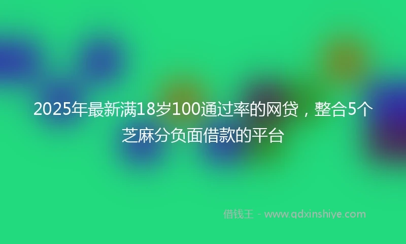 2025年最新满18岁100通过率的网贷,整合5个芝麻分负面借款的平台