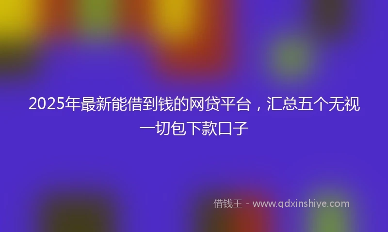 2025年最新能借到钱的网贷平台，汇总五个无视一切包下款口子