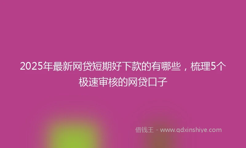 2025年最新网贷短期好下款的有哪些，梳理5个极速审核的网贷口子