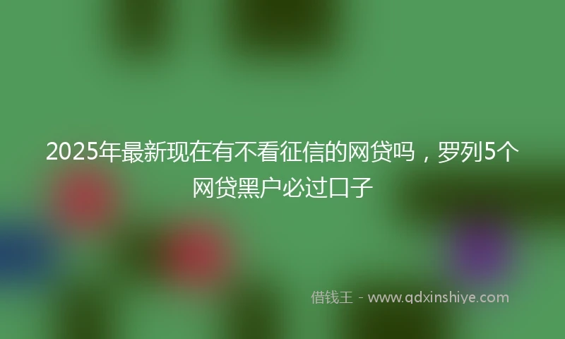 2025年最新现在有不看征信的网贷吗，罗列5个网贷黑户必过口子