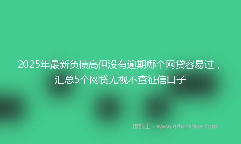 2025年最新负债高但没有逾期哪个网贷容易过，汇总5个网贷无视不查征信口子