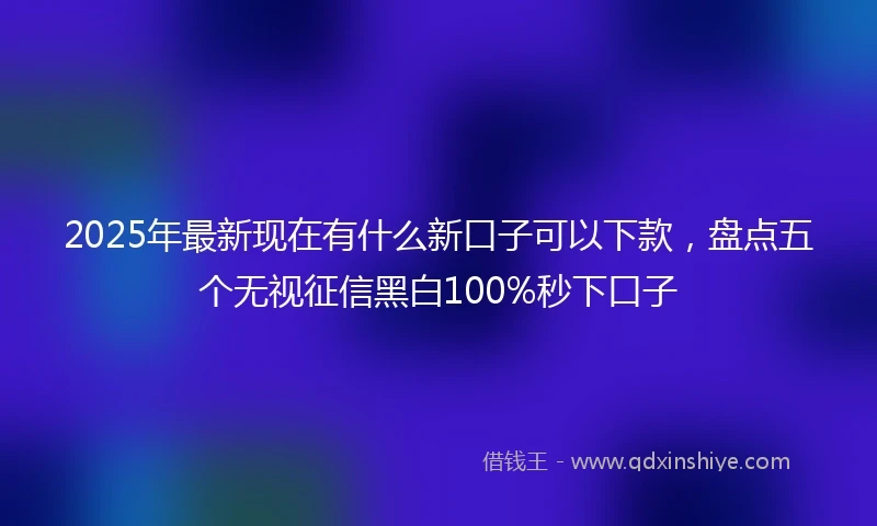 2025年最新现在有什么新口子可以下款，盘点五个无视征信黑白100%秒下口子