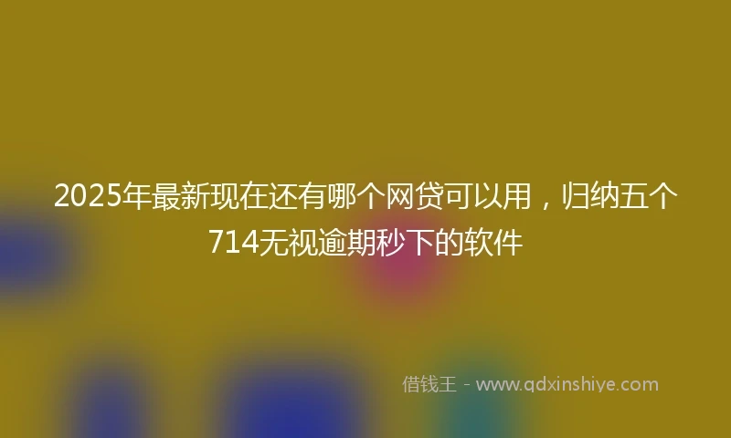 2025年最新现在还有哪个网贷可以用，归纳五个714无视逾期秒下的软件