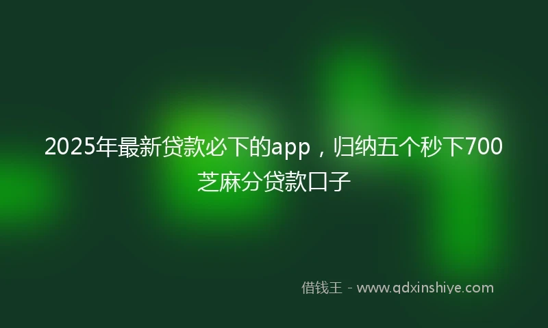 2025年最新贷款必下的app，归纳五个秒下700芝麻分贷款口子