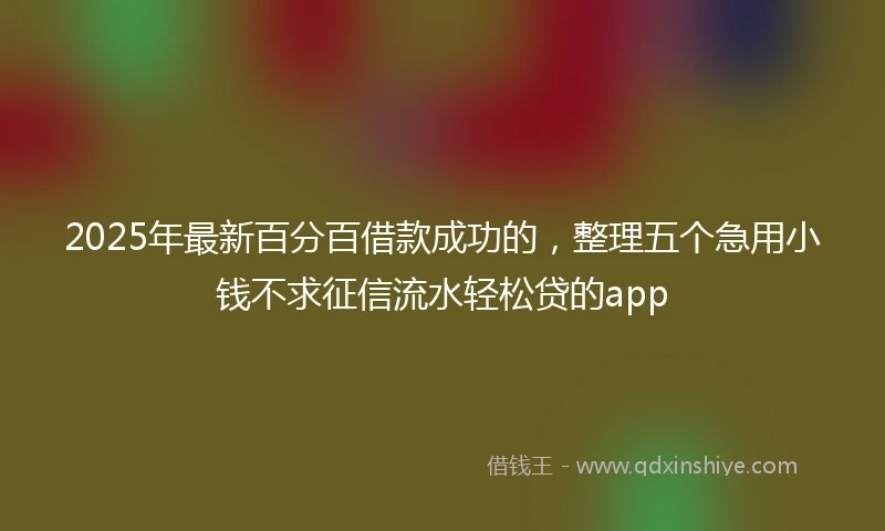 2025年最新百分百借款成功的，整理五个急用小钱不求征信流水轻松贷的app