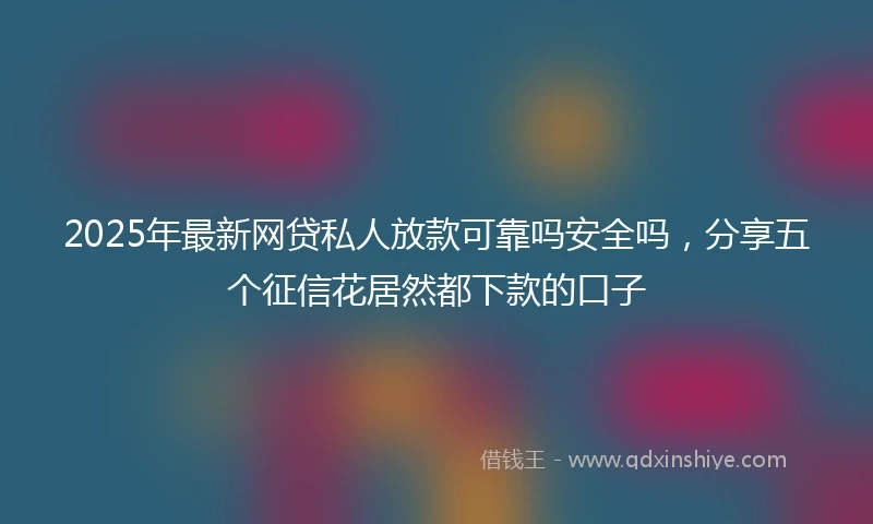2025年最新网贷私人放款可靠吗安全吗，分享五个征信花居然都下款的口子