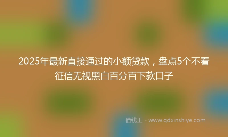 2025年最新直接通过的小额贷款，盘点5个不看征信无视黑白百分百下款口子
