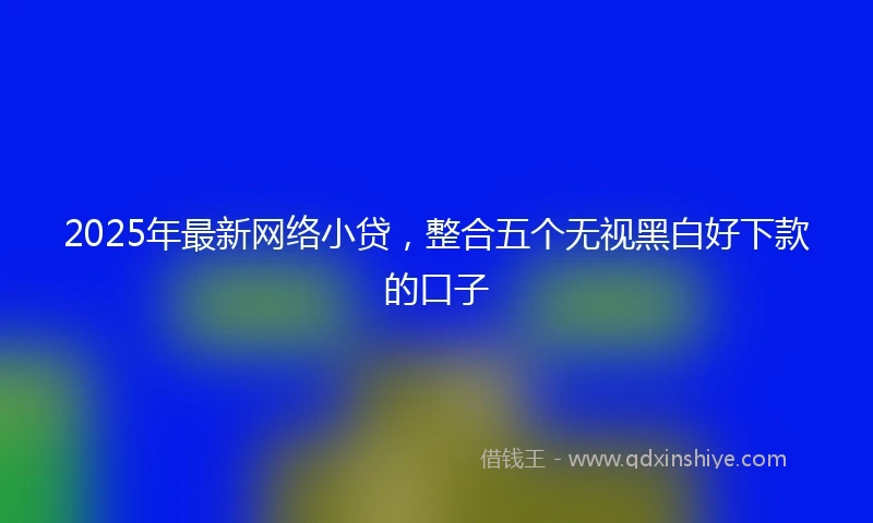 2025年最新网络小贷，整合五个无视黑白好下款的口子