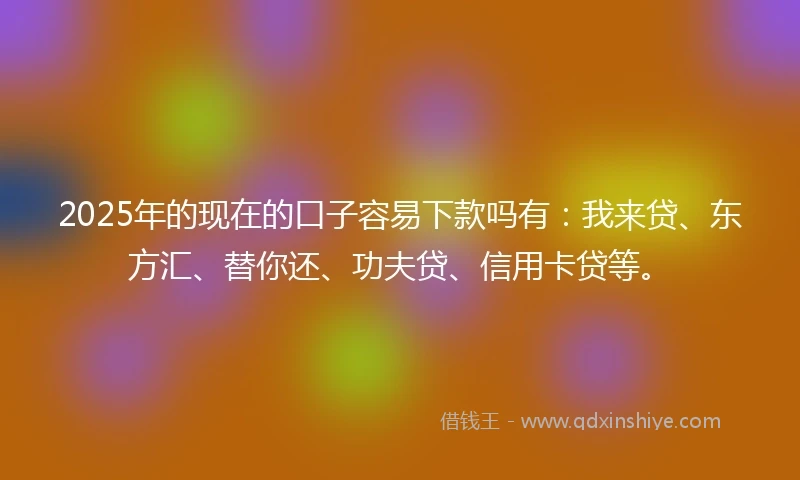 2025年的现在的口子容易下款吗有：我来贷、东方汇、替你还、功夫贷、信用卡贷等。
