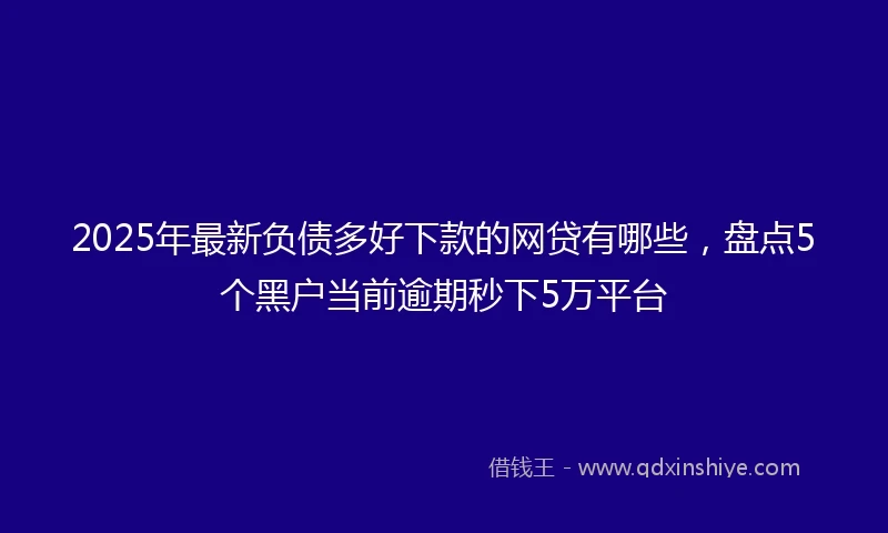 2025年最新负债多好下款的网贷有哪些，盘点5个黑户当前逾期秒下5万平台