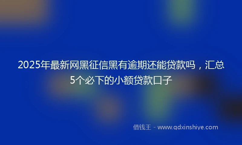 2025年最新网黑征信黑有逾期还能贷款吗，汇总5个必下的小额贷款口子